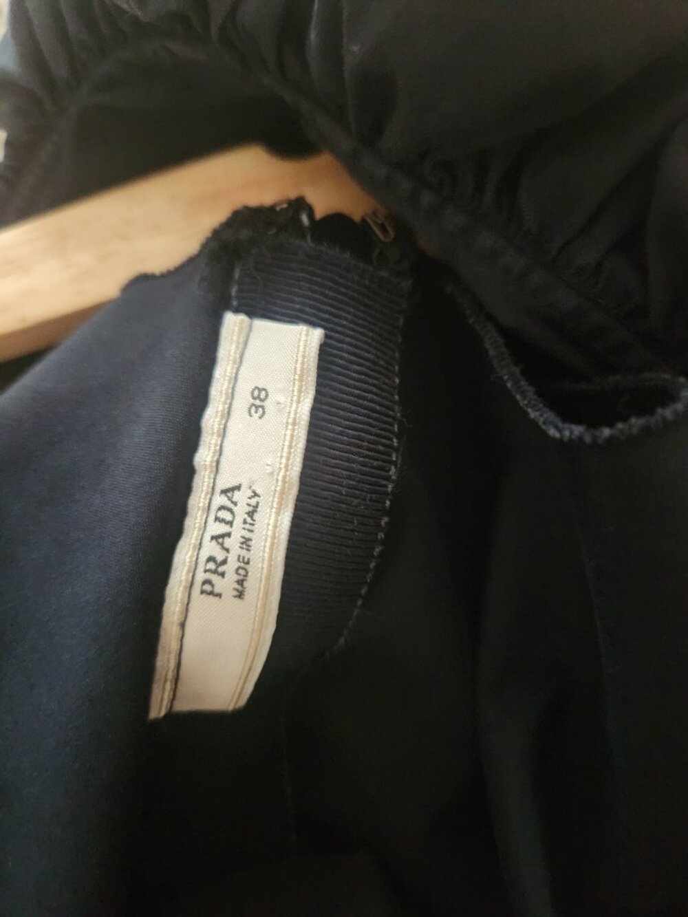 Prada Ruffled V-Neck Navy Mini Dress - Picture 2 of 3